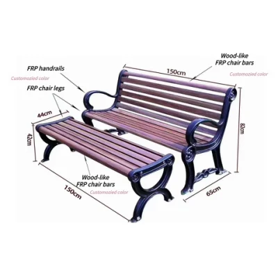 Park Chair (FRP) 유리 섬유 의자, 부식 방지 야외 의자 색상은 선택 사항, 유리 섬유 강화 플라스틱 의자, 조립 용이, 팔걸이 포함